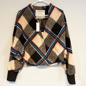 NWT Anthropologie Cartonnier Plaid Wool Coat